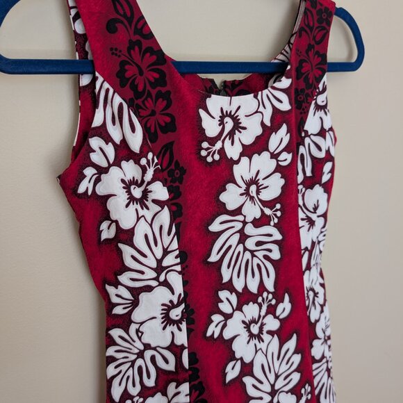 Royal Hawaiian Creations red, black, and white sleeveless dress EUC XS - Picture 2 of 9